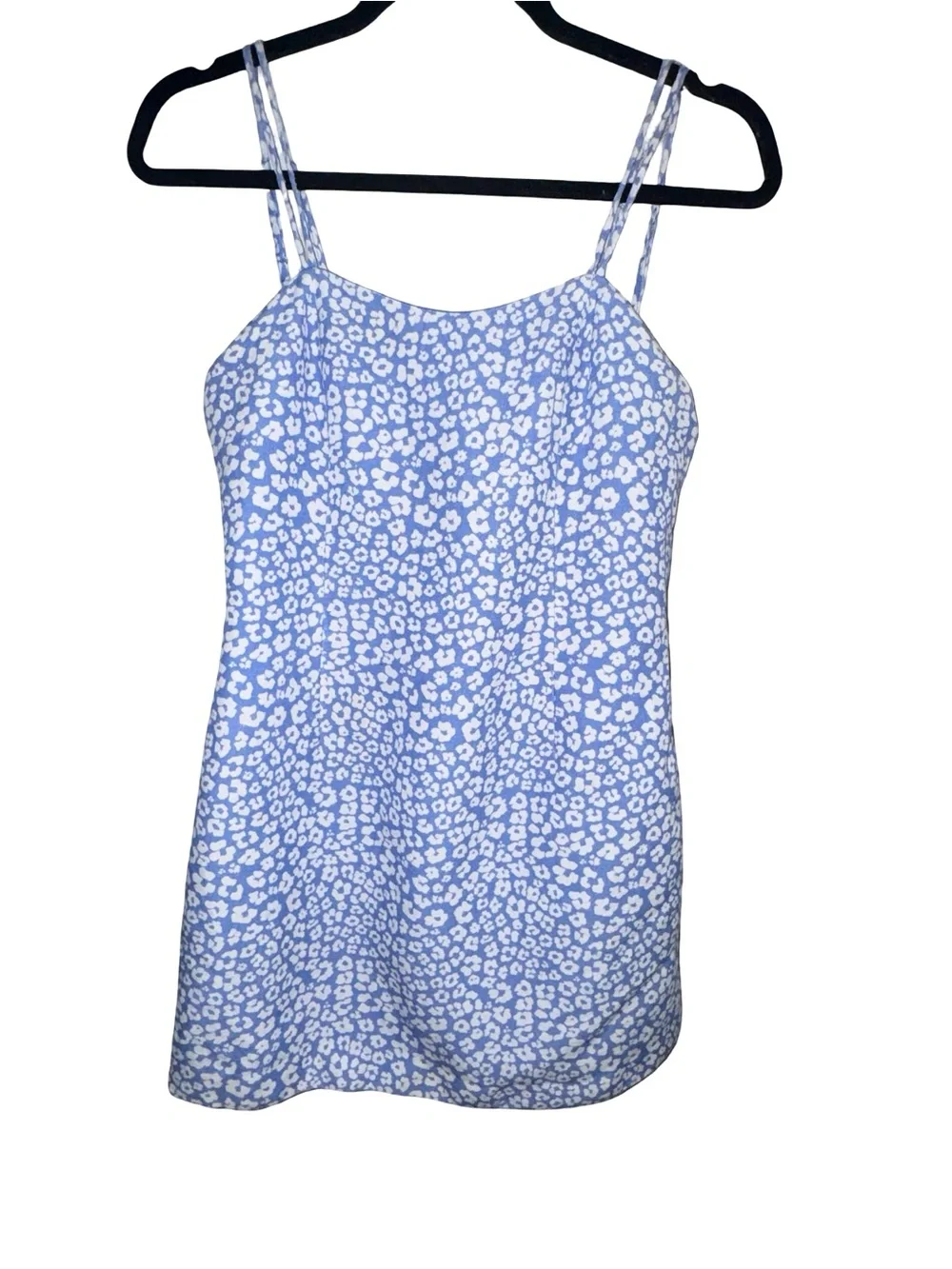 C/MEO Collective Blue Floral Mini Dress Size M Double Strap Slip Dress coquette